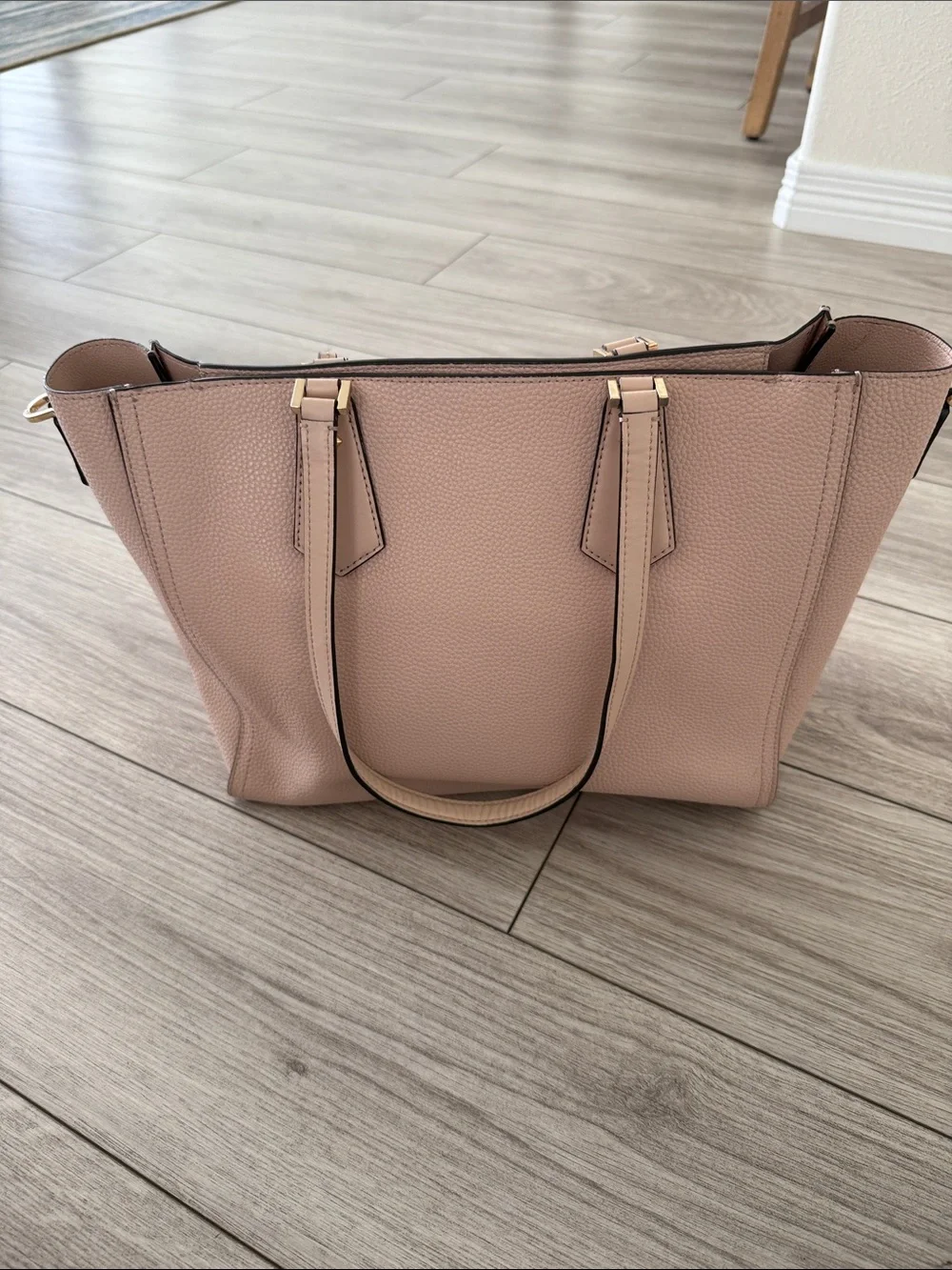 Michael Kors Blush Pink Pebbled Leather Tote with Matching Clutch wallet - Picture 7 of 11